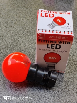 Prik-ledlamp rood 1 watt