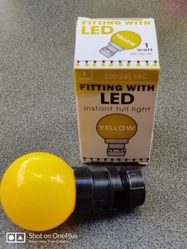 Prik-ledlamp geel 1 watt