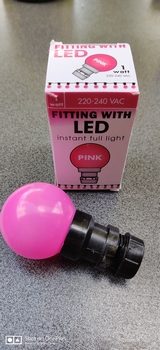 Prik-ledlamp roze 1 watt