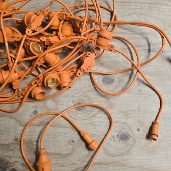 Prikkabel rond oranje koppelbaar 15/20