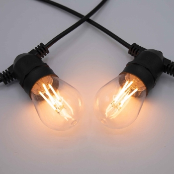 Solar lichtsnoer 10 meter 10 lampjes met dubbele filament