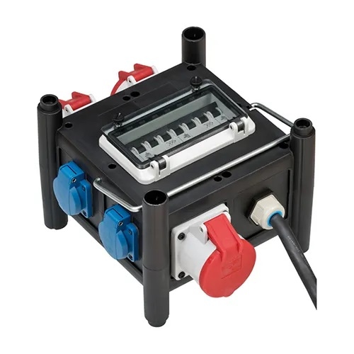 Compacte stroomverdeler 2 meter IP44 5x4mm² neopreen