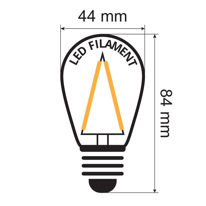 Led filament lamp 3 watt 2000K