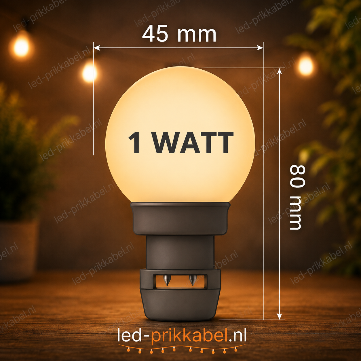 prik-ledlamp-1w-melkwitte-kap 2650K