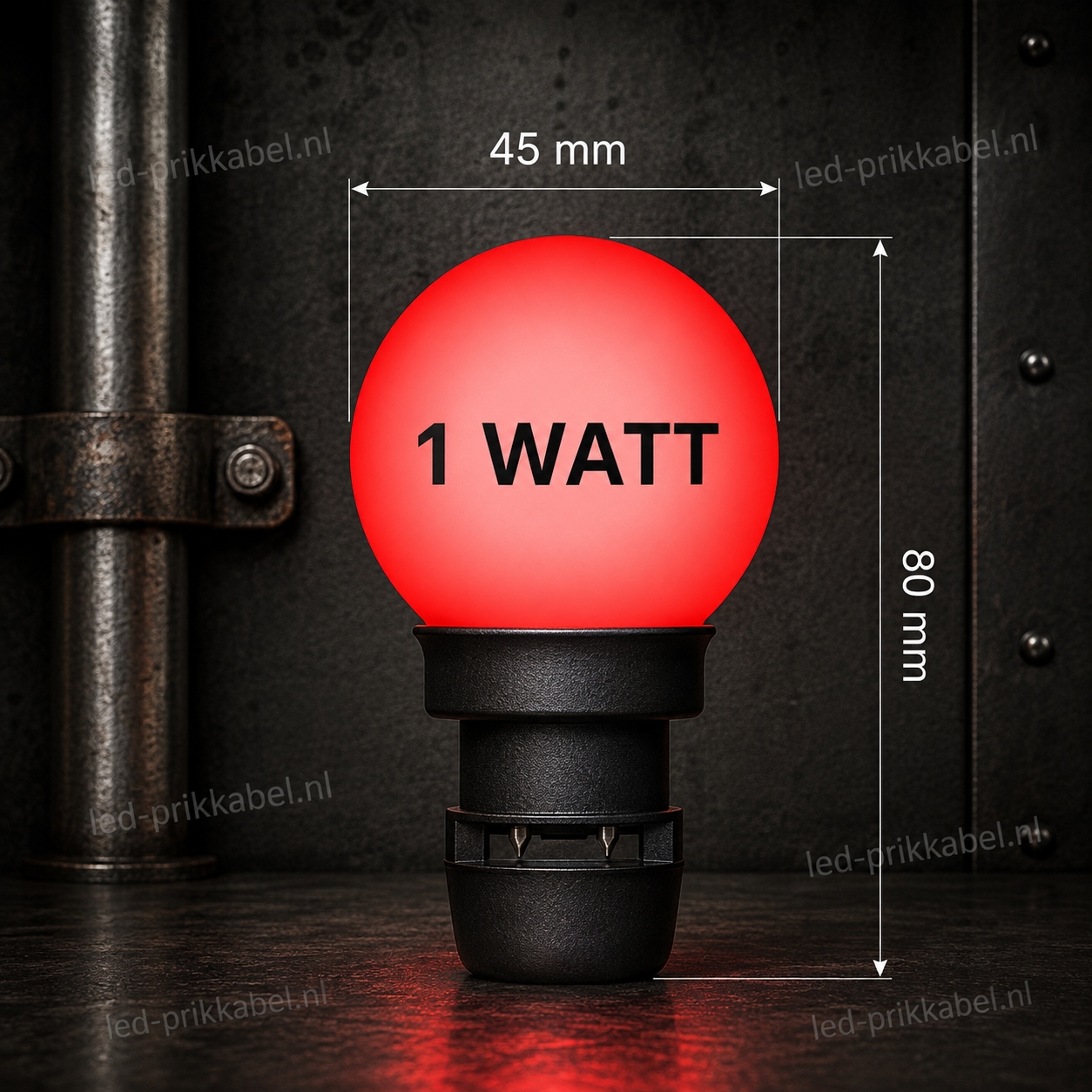 Prik-ledlamp rood