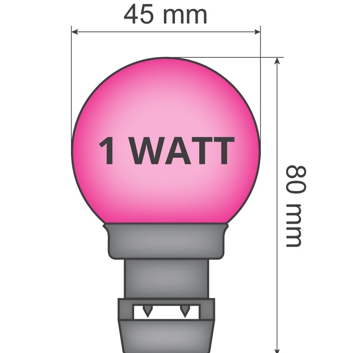 Prik-ledlamp roze