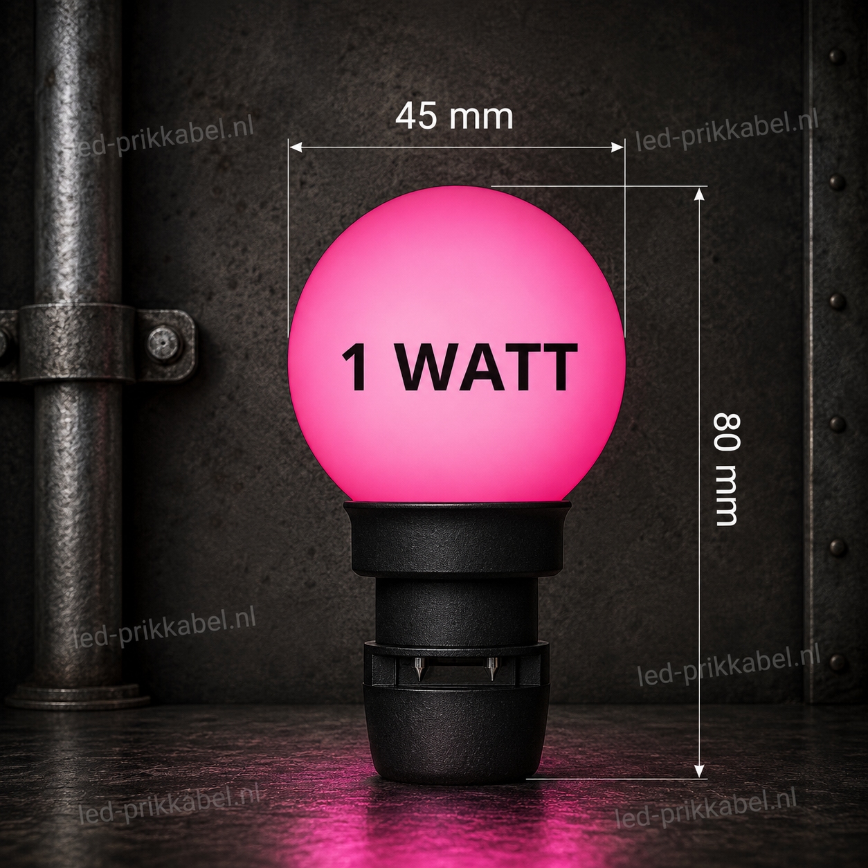 Prik-ledlamp roze