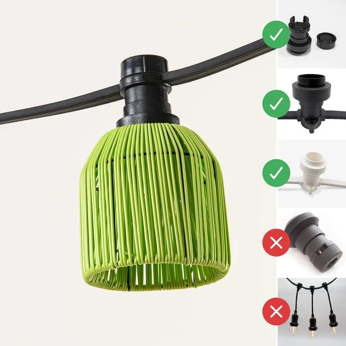 Prikkabel kap rotanlook groen