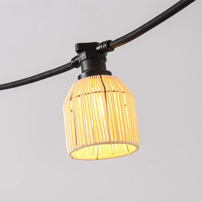 Prikkabel kap rotanlook Zandbeige