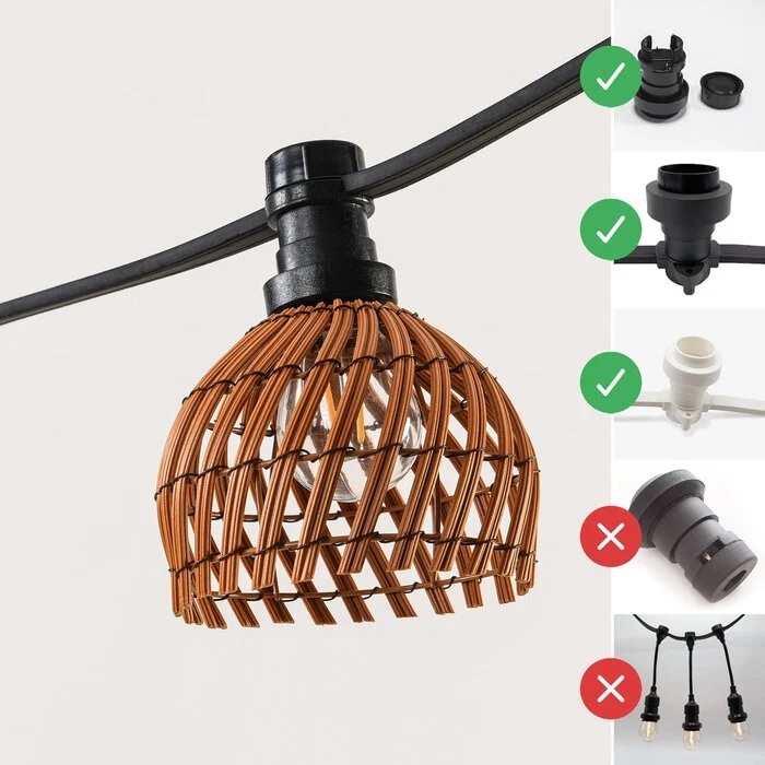 Prikkabel kap rotanlook