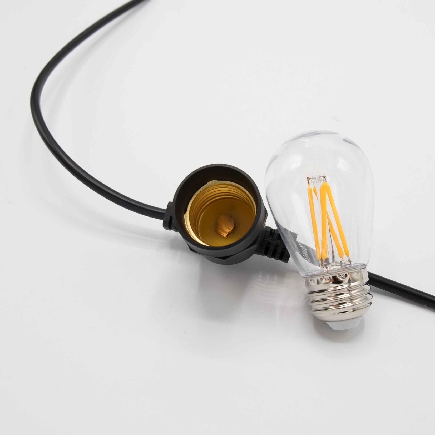 Solar lichtsnoer 10 meter 10 lampjes met dubbele filament