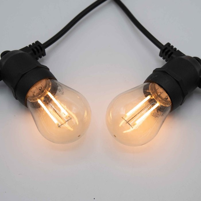 Solar lichtsnoer 10 meter 20 lampjes met dubbele filament