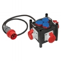 Compacte stroomverdeler 1 meter IP44 5x1,5mm² neopreen